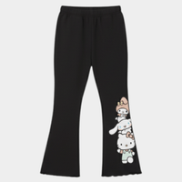 Sanrio Hello Kitty & Friends Girls' Black Graphic Flare Sweat Pants