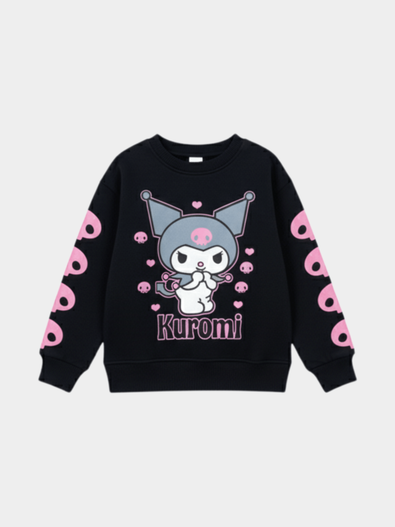 Sanrio Kuromi Kids Girl Black Graphic Pullover Sweatshirt