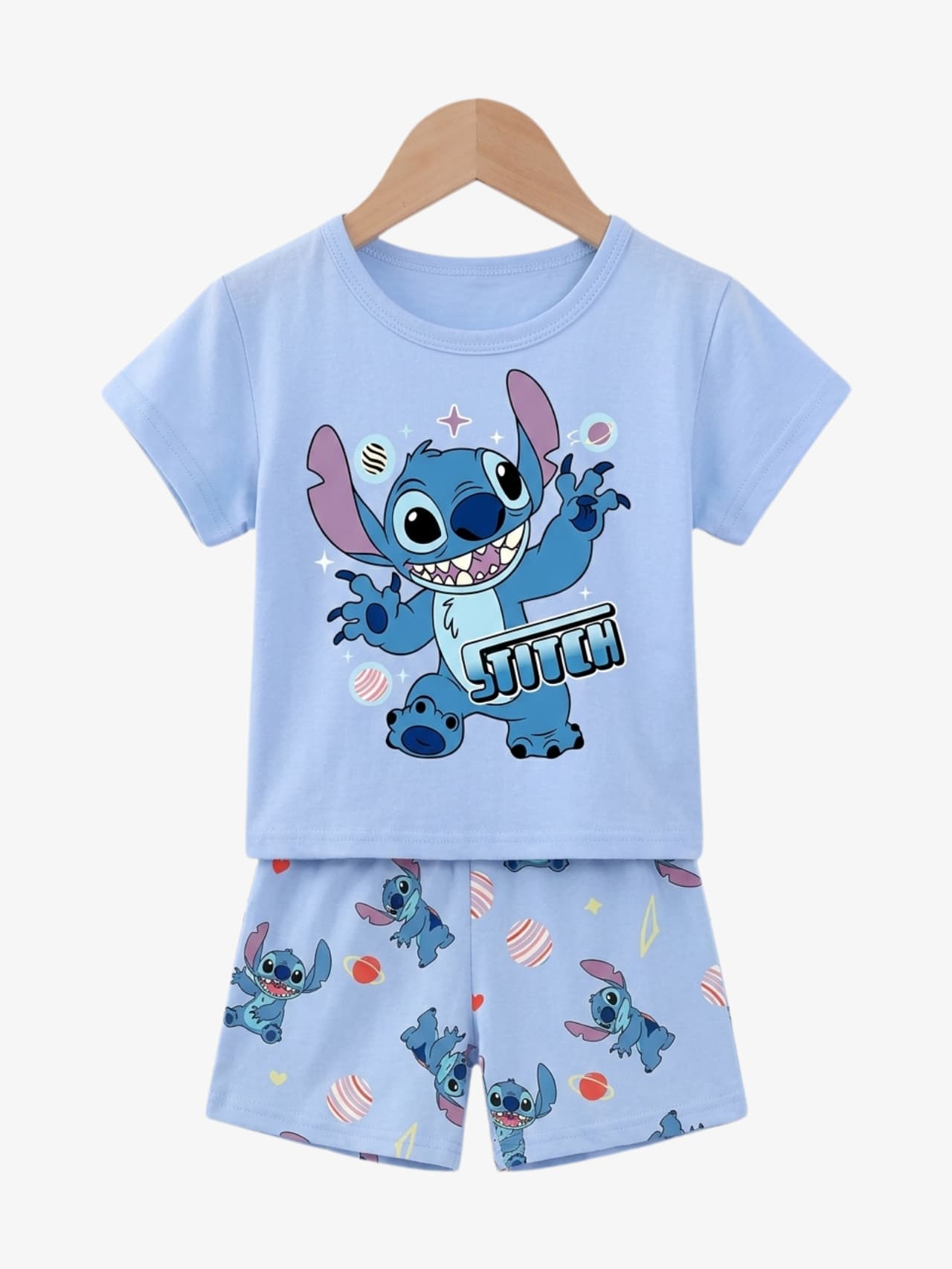 Stitch Blue T-Shirt Set