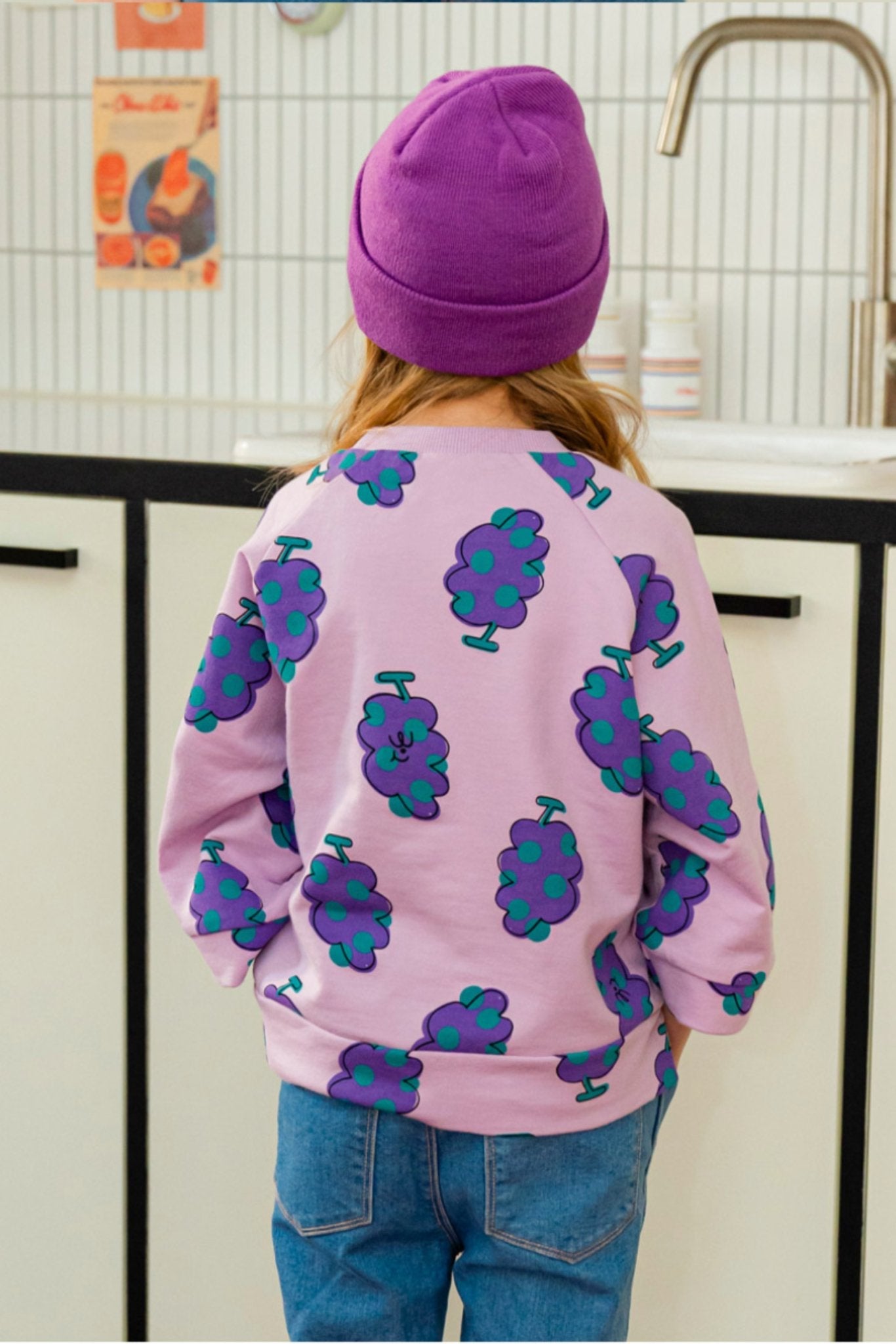 Tree Printed Sweatshirt_Purple